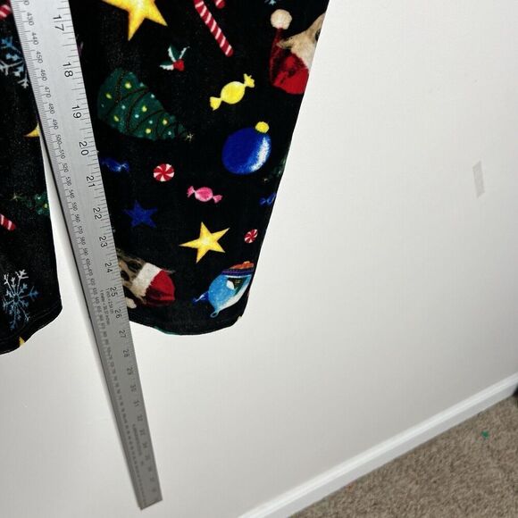 Love On A Hanger Overalls Womens Large‎ Black Velour Christmas Kitty Cat Santa - Picture 8 of 14